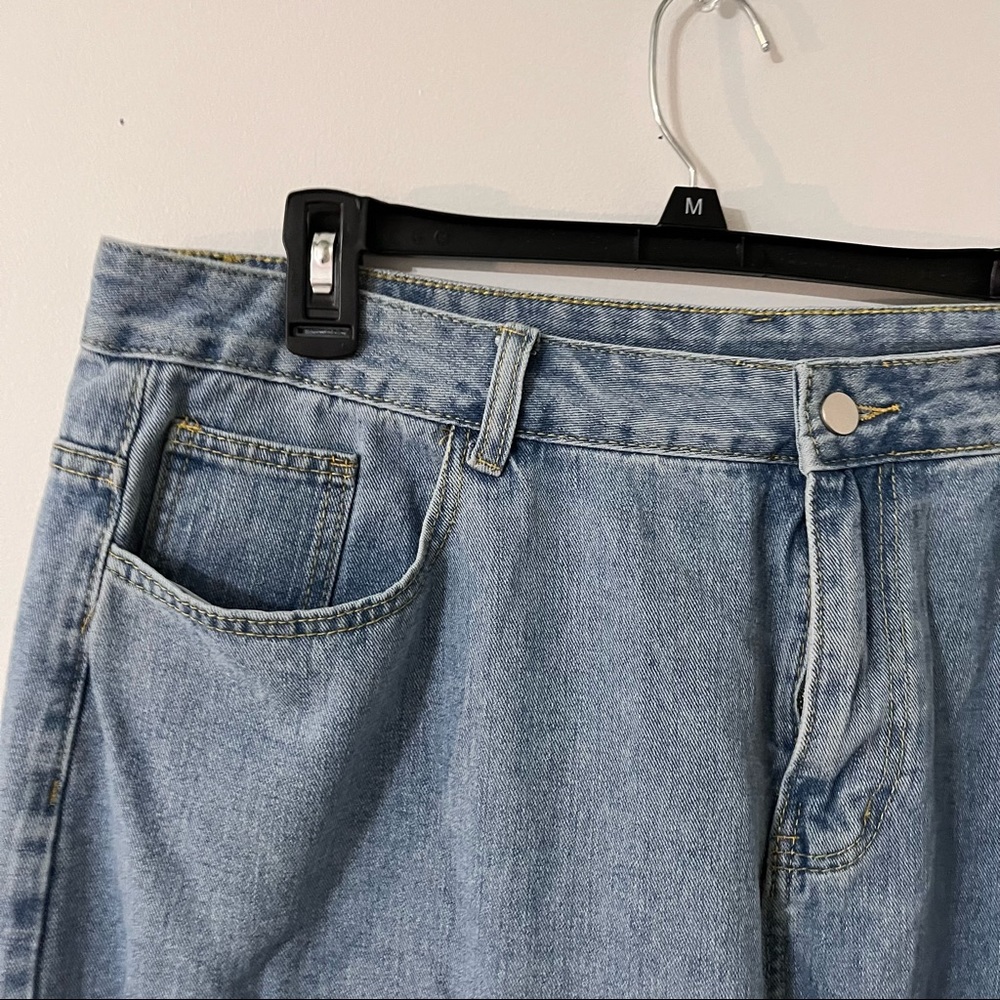 Plus Size Blue Wash Straight Leg Jeans